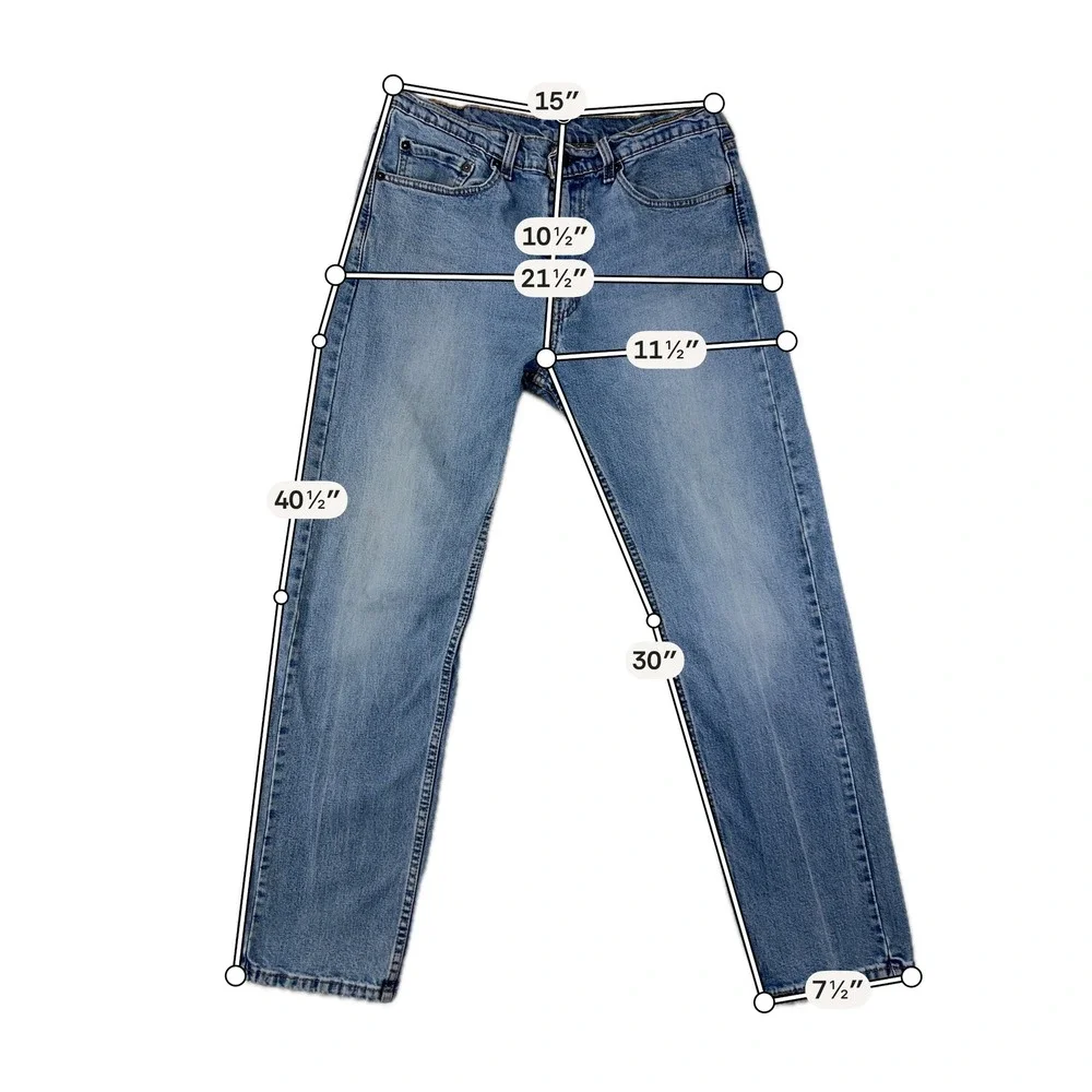Levi's Jeans Mens 505 Regular Fit W34 L32 Blue Straight Leg Denim Cotton‎